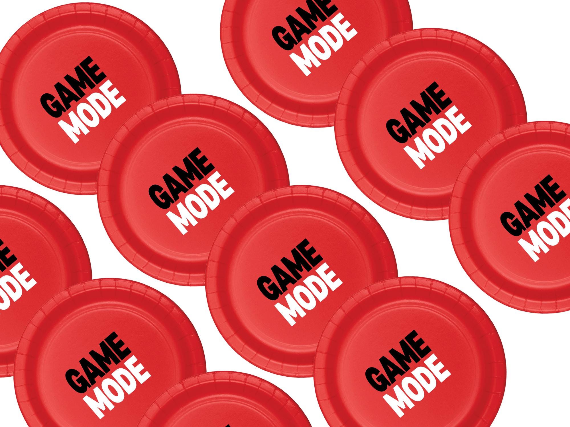 Game Mode Party Plates | Gamer Celebration Tableware | Dinner and Dessert Plates