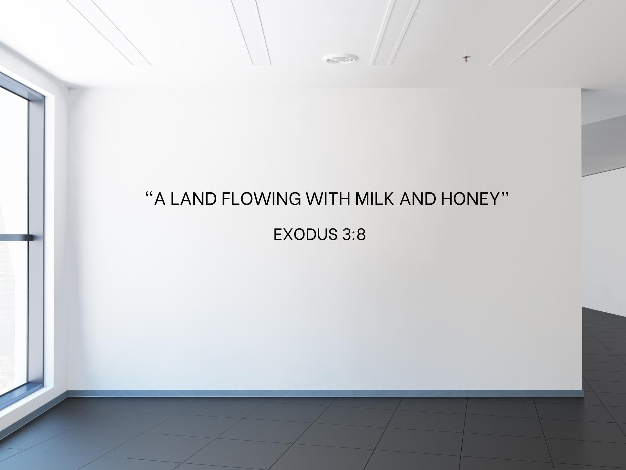 Exodus 3:8 Bible Verse Wall Art | Faith Based Motivation | Vinyl Wall Decals