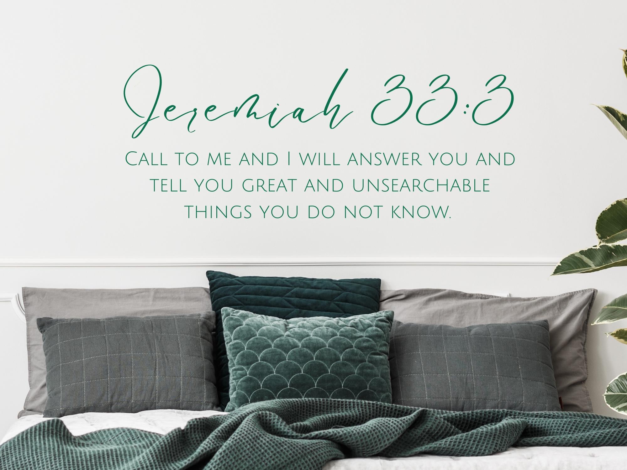 Jeremiah 33:3 Bible Verse Wall Art | Faith Based Motivation | Vinyl Wall Decals