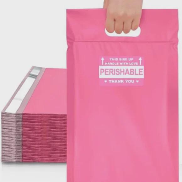 Pink Shipping Labels Set, Heavy and Perishable Warning Stickers, Handle with Care Labels, 32 Count