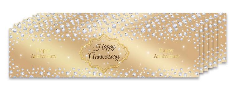 Gold Holographic Anniversary Bottle Wrappers | Happy Anniversary | 12 Count | Celebration Favors