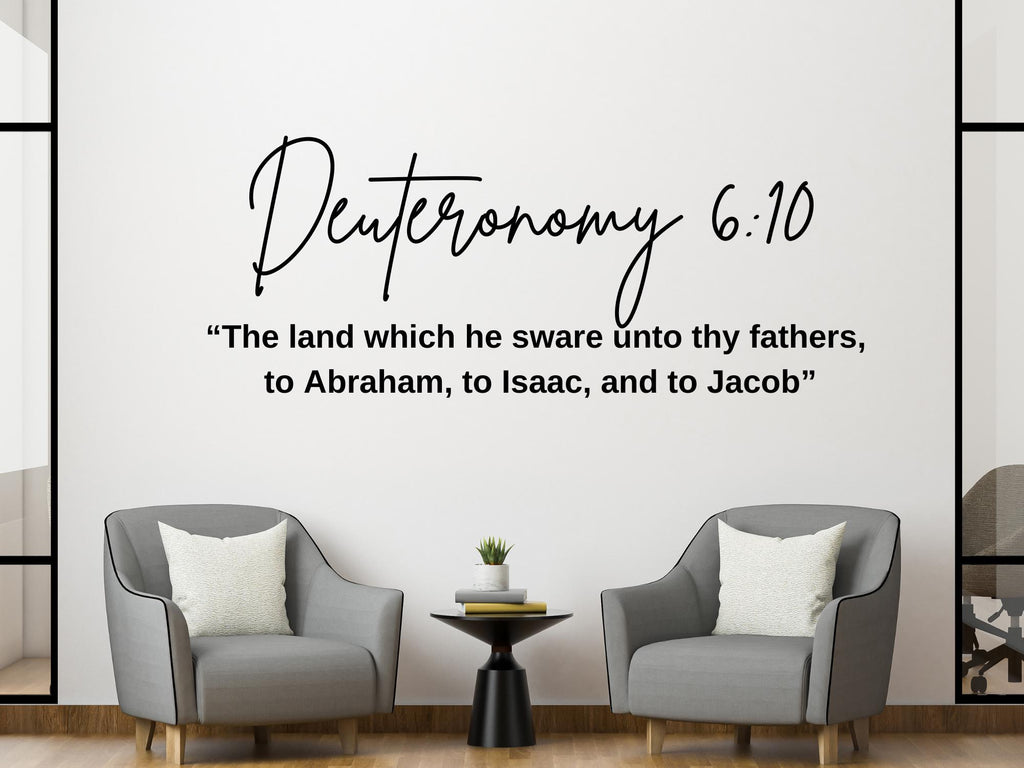 Deuteronomy 6:10 Inspirational Scripture Decals | Christian Home Decor | Peel and Stick Vinyl