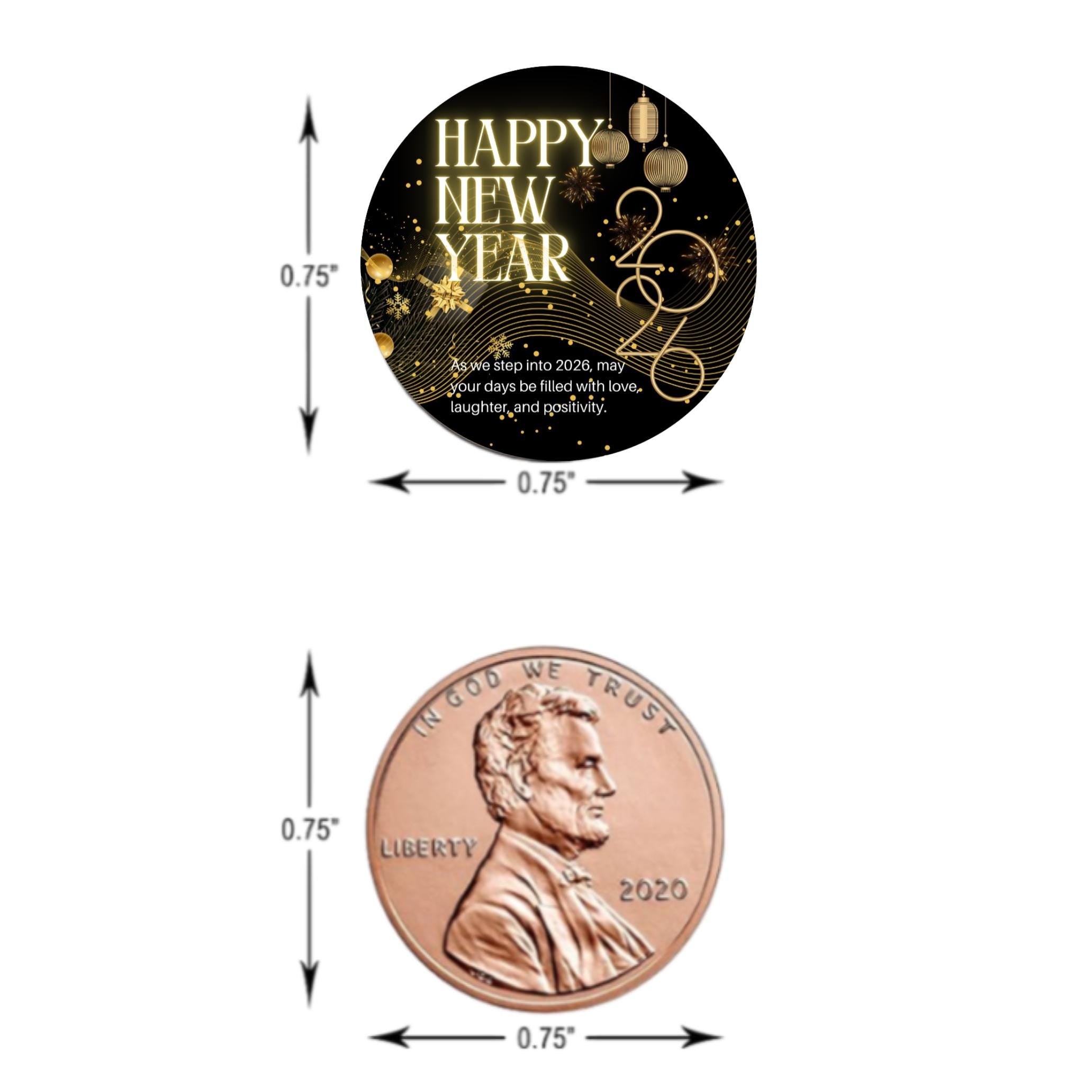 Happy New Year 2026 Chocolate Candy Kiss Labels| 100| Fun New Year Favors|Easy Celebration Setup
