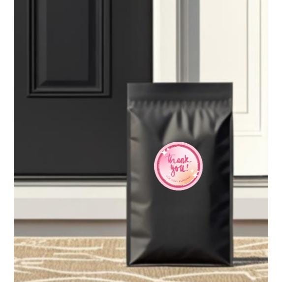 Pink Thank You Stickers for Packages, 2 x 2 inches, Set of 100