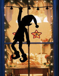 Hanging Elf Window Cling Decal | Large Christmas Silhouette | Reusable| Christmas Decor| 14 H