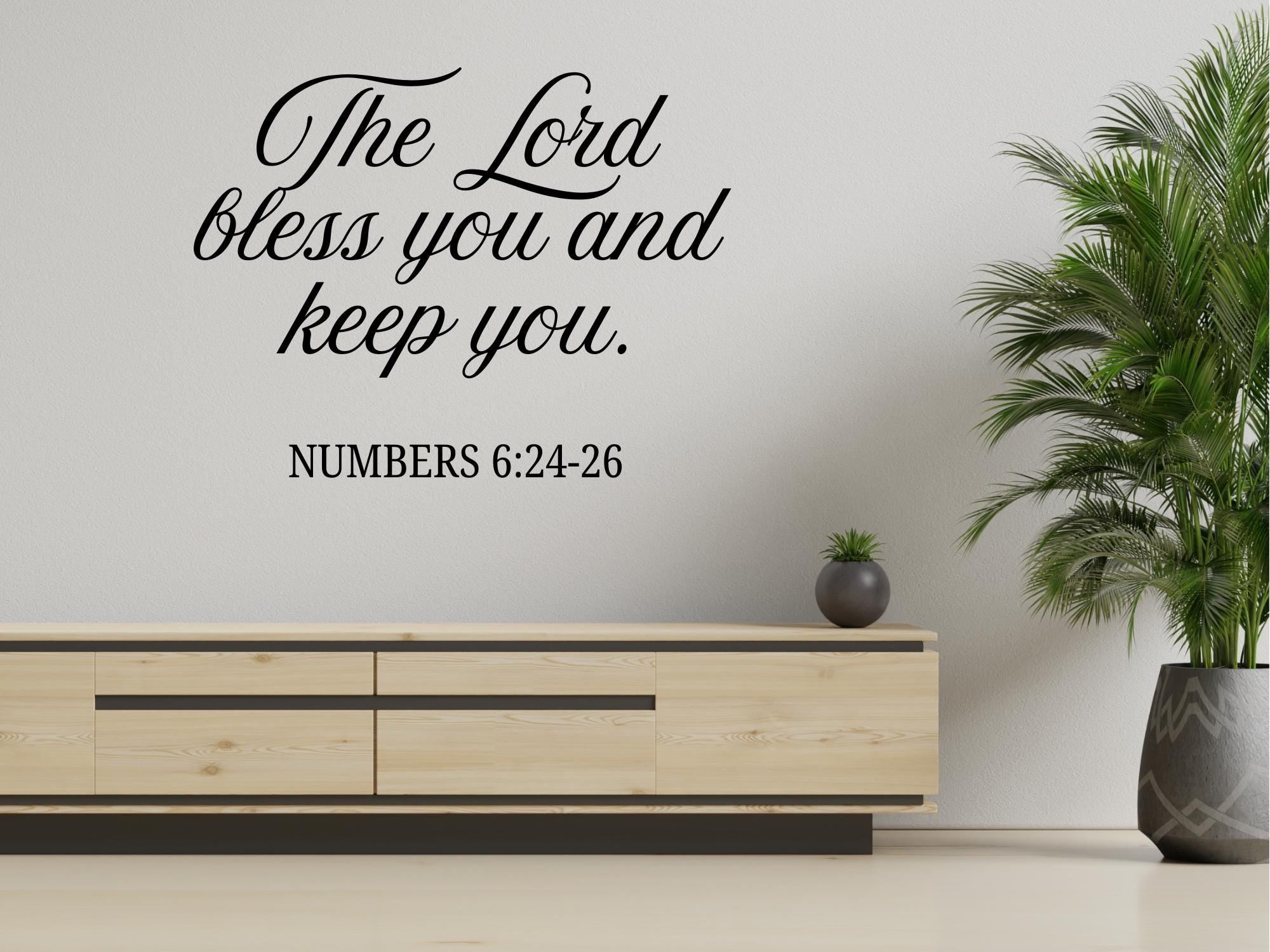 Numbers 6 24-26 Bible Verse Wall Stickers | Christian Inspiration | Removable Wall Decals