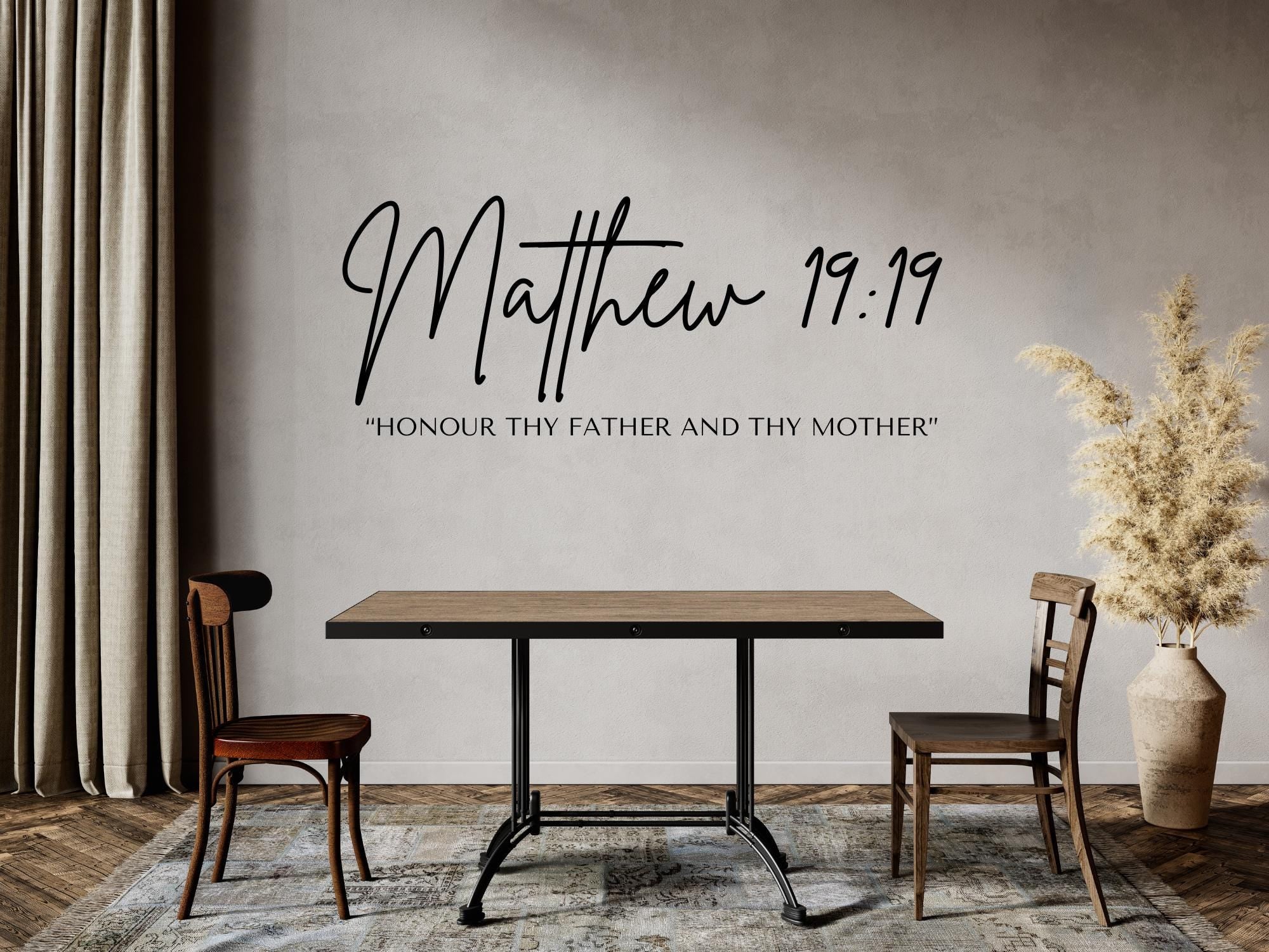Matthew 19:19 Scripture Wall Decals | Motivational Bible Quotes | Peel and Stick Decor
