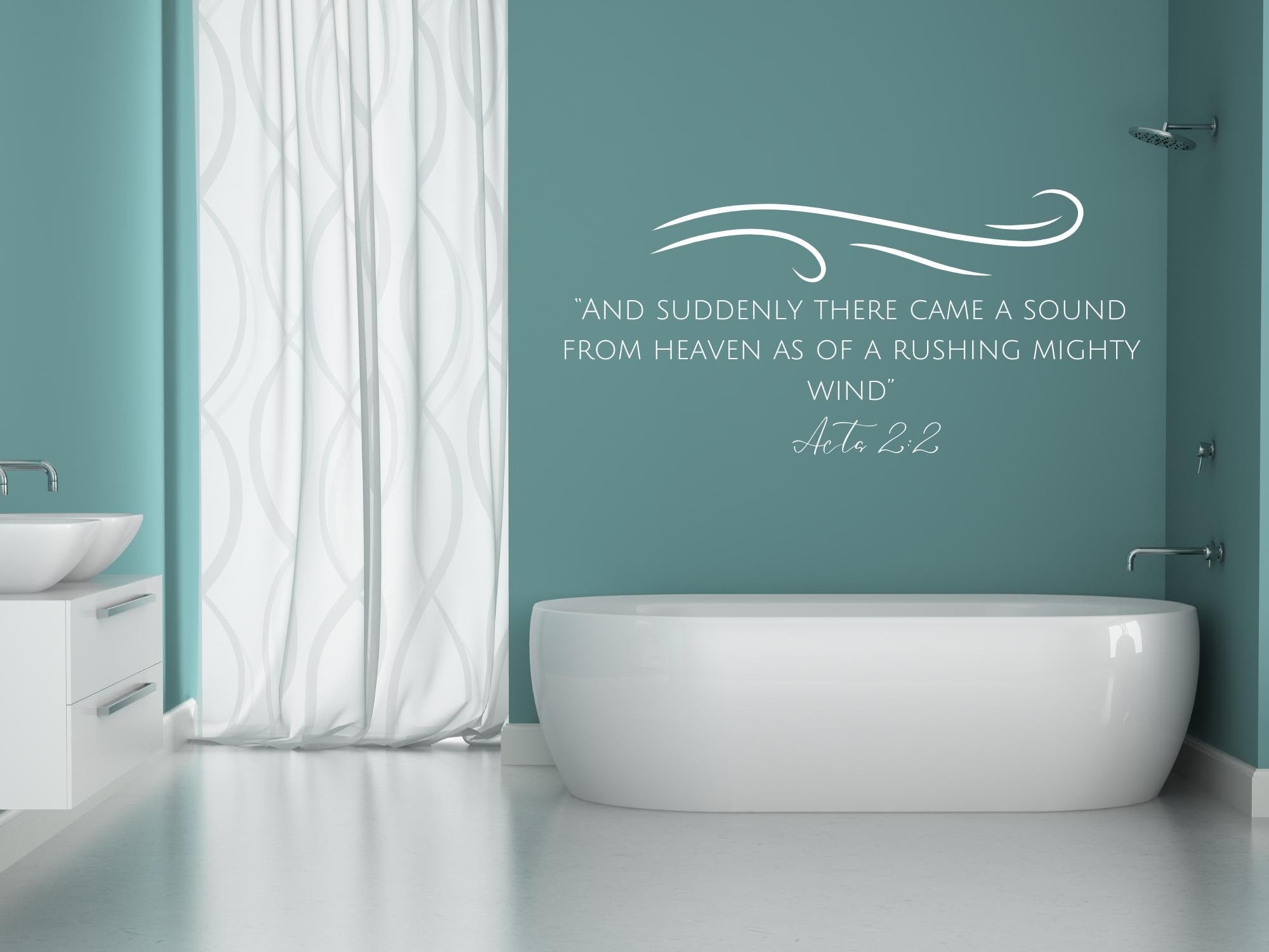 Acts 2:2 Scripture Wall Decal | Inspirational Bible Verse | Black Vinyl Large