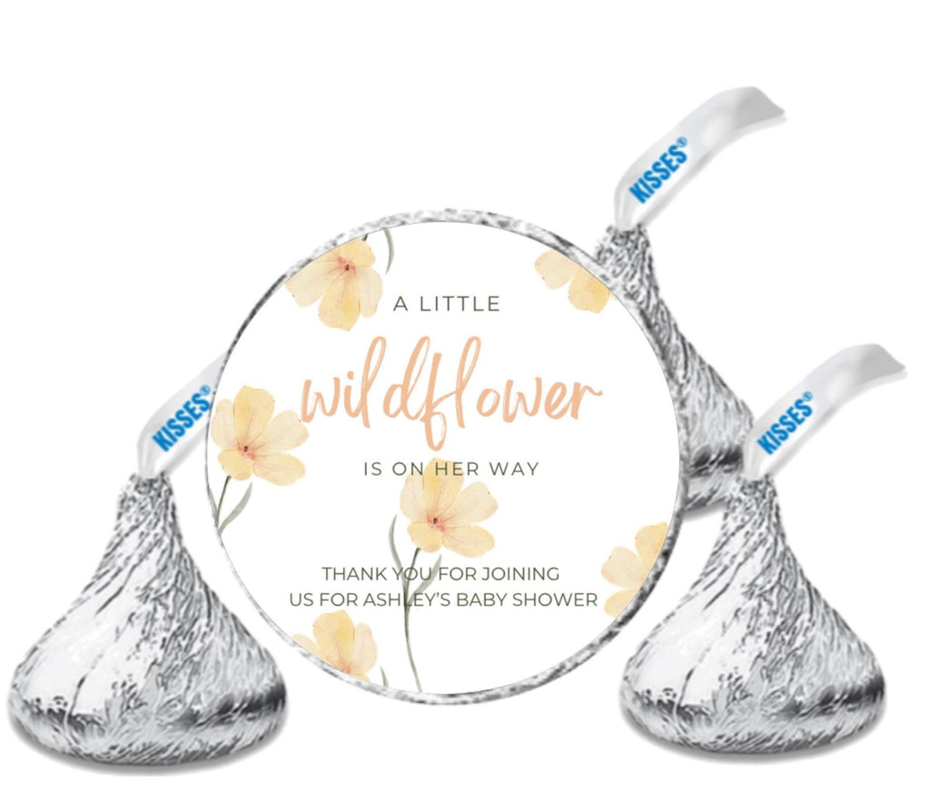 Our Little Wildflower Is On The Way|Baby Shower Candy Stickers| 100ct|Glossy| Candy Table Accents