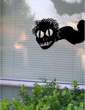Reusable Large Halloween Window Silhouette Decal, Spooky Monster Snake Design, 23.552 x 14.561 inches, Black