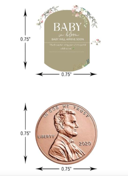 Baby In Bloom Chocolate Candy Kiss Sticker|100ct|Glossy| Baby Shower Favors