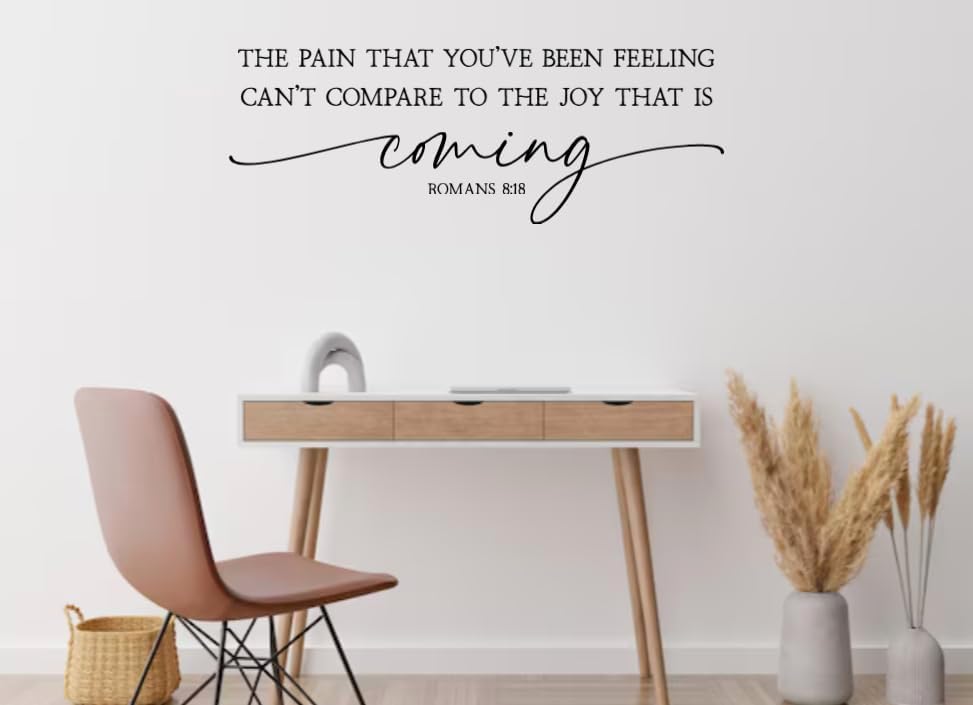 Inspirational Bible Quote Wall Art, Romans 8:18 Scripture Sign, Joy Coming Typography Print