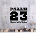 Psalm 23 Wall Decal, The Lord is My Shepherd, Religious Scripture Wall Art, 12.5in W x 11.5in H, Black
