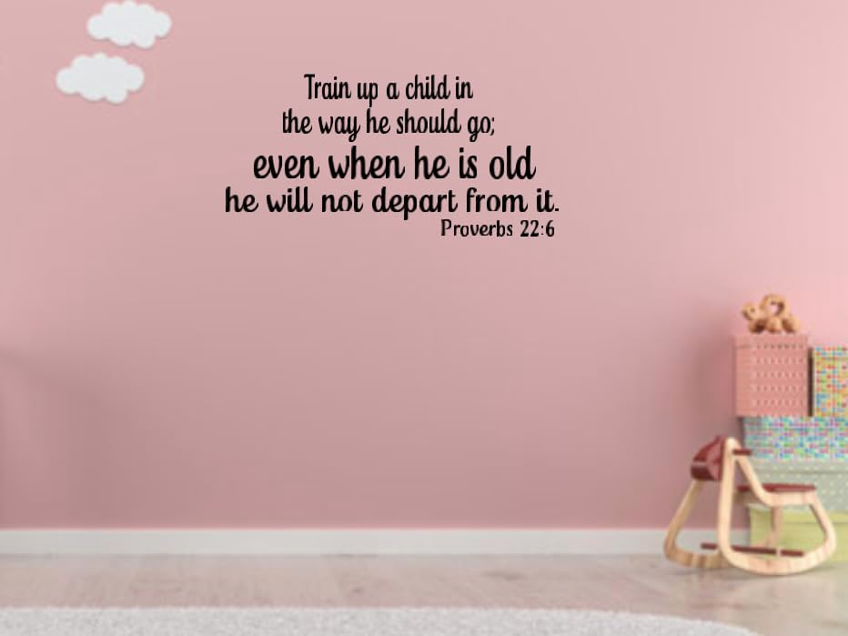 Inspirational Bible Verse Wall Art, Proverbs 22:6 Quote, Train Up a Child, 23.5 inches Wide