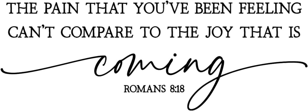 Inspirational Bible Quote Wall Art, Romans 8:18 Scripture Sign, Joy Coming Typography Print