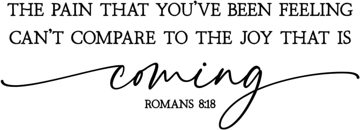 Inspirational Bible Quote Wall Art, Romans 8:18 Scripture Sign, Joy Coming Typography Print