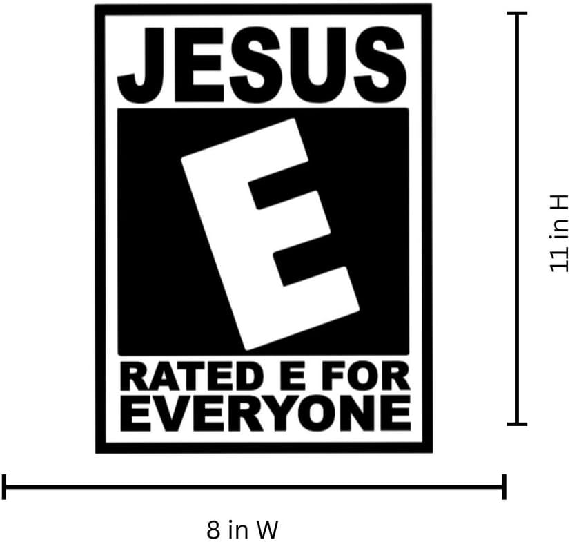 Jesus Rated E Iron Vinyl Decal | E for Everyone Faith Iron-On Design | Religious T-Shirt Graphic | | Hoodie