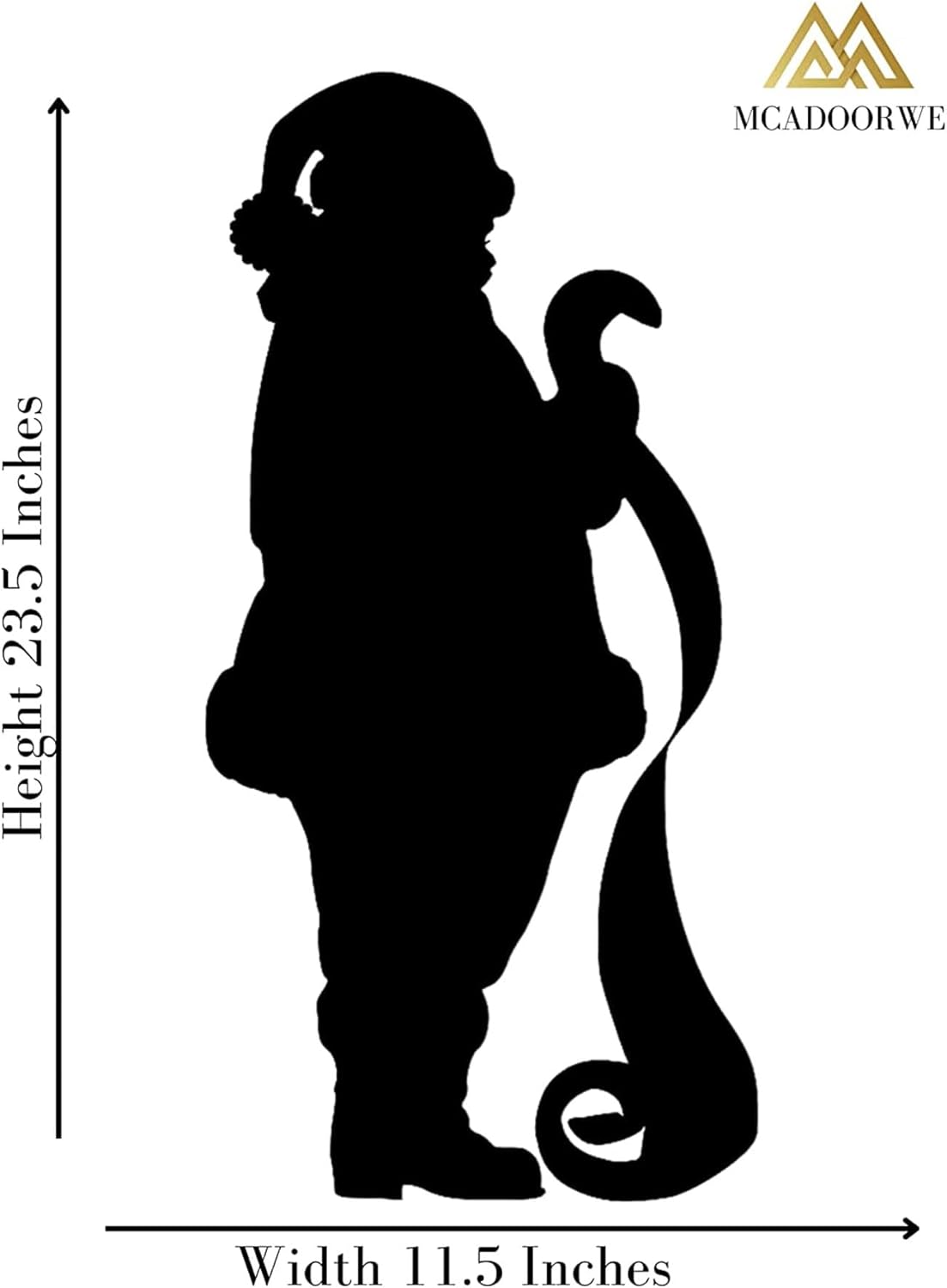 Large Christmas Santa Claus with Naughty or Nice List Window Cling Silhouette Decal