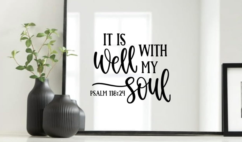 Religious Wall Decal, Psalm 118:24 Scripture Quote, 11.5 x 10 inches, Modern Christian Home Decor