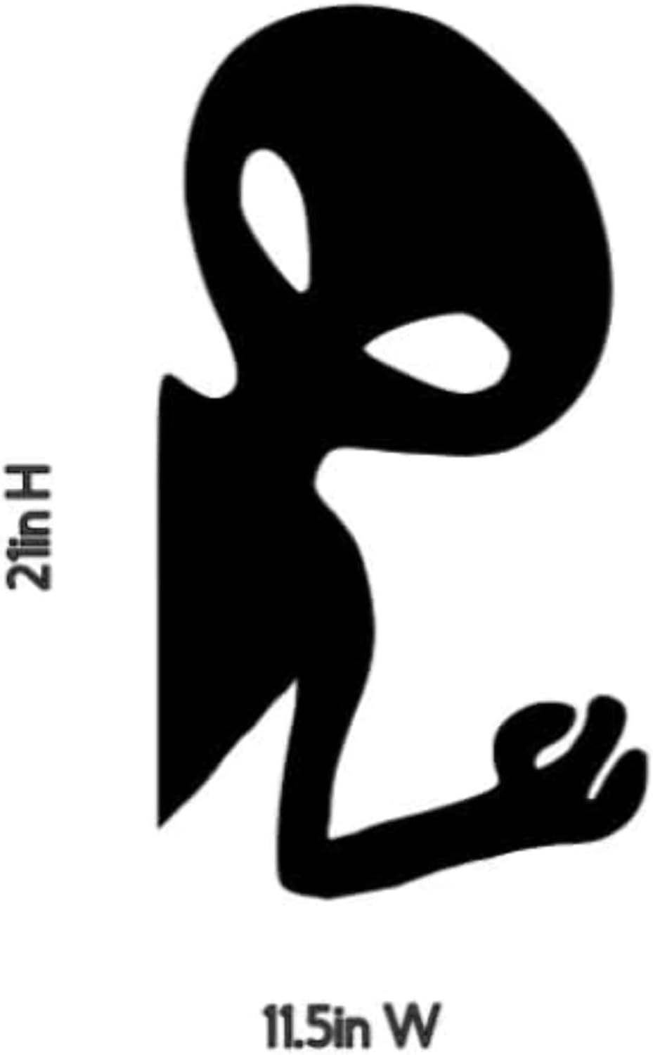 Alien Silhouette Window Decal, Halloween Window Static Cling Decal Sticker, 21H x 11.5W inches, Black