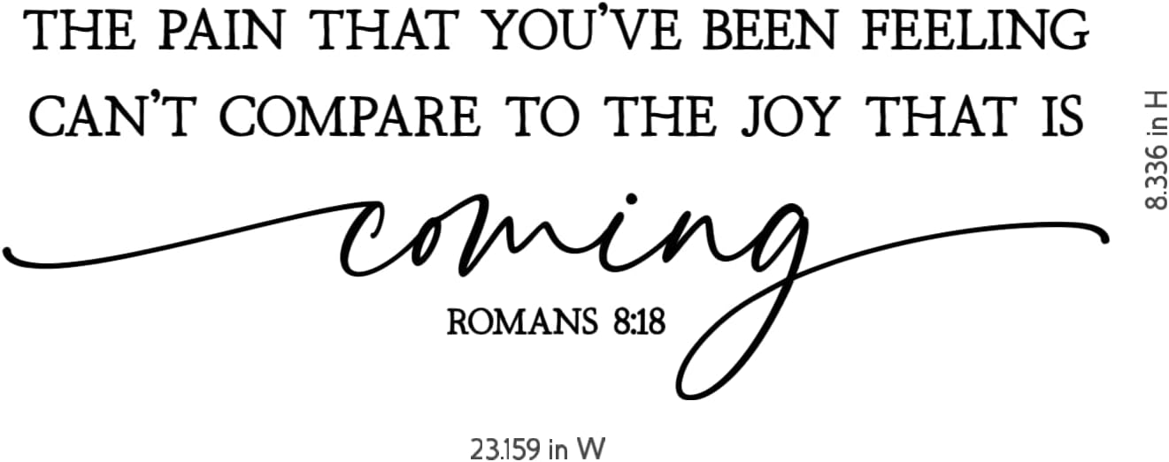 Inspirational Bible Quote Wall Art, Romans 8:18 Scripture Sign, Joy Coming Typography Print