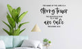 Religious Wall Decal, Proverbs 18:10 Scripture Quote, Strong Tower Bible Verse, 14x11.5 inches