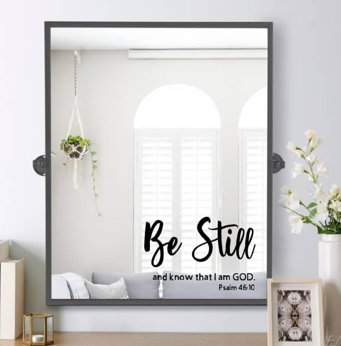 Religious Wall Art, Be Still and Know That I Am God, Psalm 46:10 Scripture Quote, Black Frame
