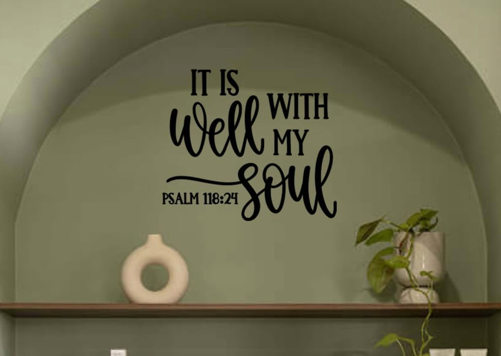 Religious Wall Decal, Psalm 118:24 Scripture Quote, 11.5 x 10 inches, Modern Christian Home Decor