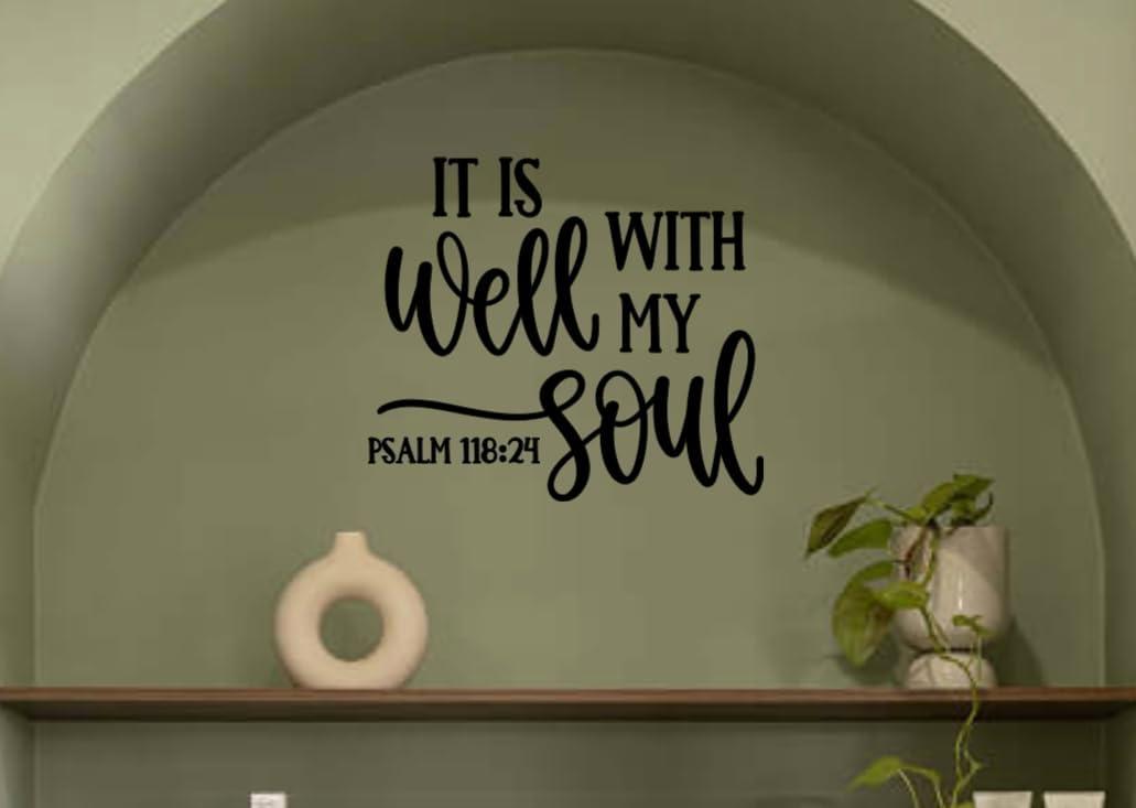 Religious Wall Decal, Psalm 118:24 Scripture Quote, 11.5 x 10 inches, Modern Christian Home Decor