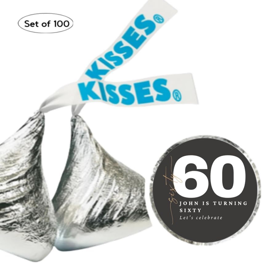 Custom 60th Birthday Candy Labels |Personalized Candy Labels| Milestone Celebration|Glossy|100ct