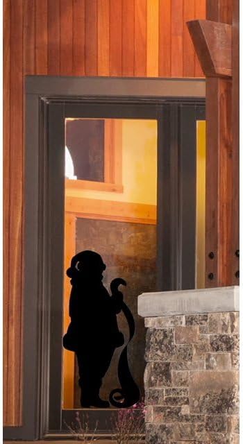Large Christmas Santa Claus with Naughty or Nice List Window Cling Silhouette Decal