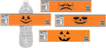 Halloween Water Bottle Labels, Jack O'Lantern Faces Design, Orange Nutrition Facts Theme, Set of 12