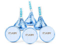 Its a Boy Candy Kiss Stickers | Baby Shower Candy Decal Labels | Glossy| Blue Stripe