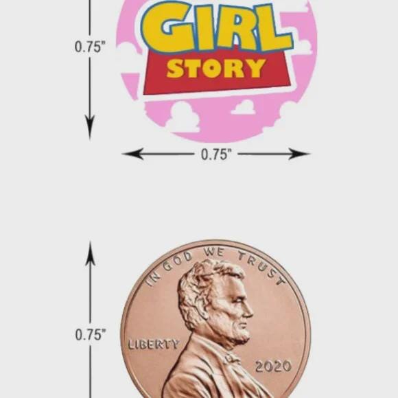 It's a Girl Story Baby Shower Candy Sticker Decal Set, 0.75 Inch, Pink
