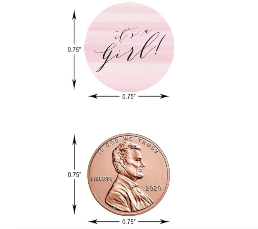 It’s a Girl|Baby Shower Mini Chocolate Labels | Pink Stripes |100ct| Glossy| Shower Treat Labels