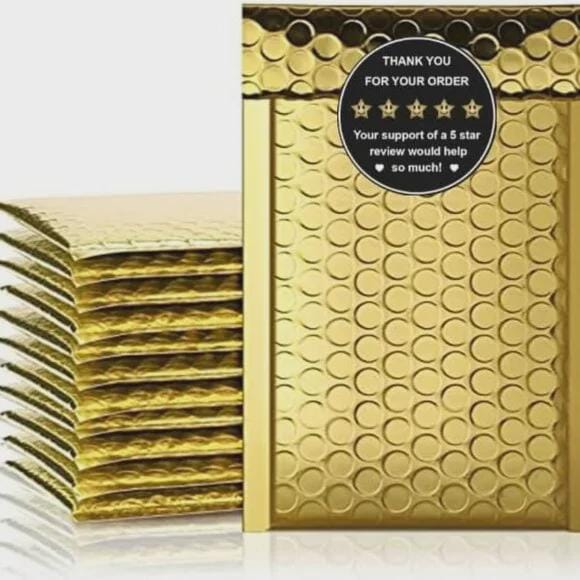 Custom Thank You Stickers, 2 Inch Round, Review Request, Black and Gold, 60 Pack