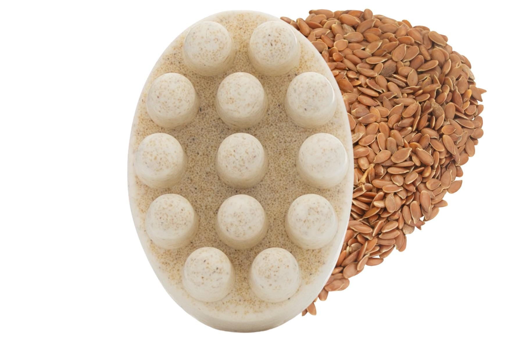 Flaxseed Massage Shampoo Soap Bar | Collagen Infused | Moisturizing | 100% Natural | 5 oz |Strengthening