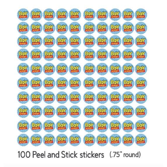 Gender Reveal| Chocolate Candy labels| Boy Story Design Stickers| 100ct, It's a Boy| Baby Shower