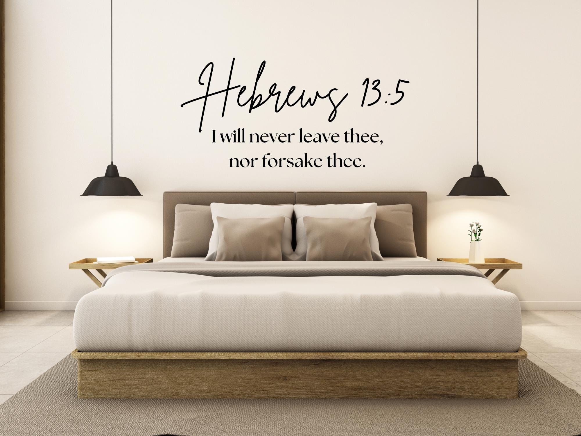 Hebrew 13:5 Faith Quote Wall Decals | Inspirational Scripture | Removable Vinyl
