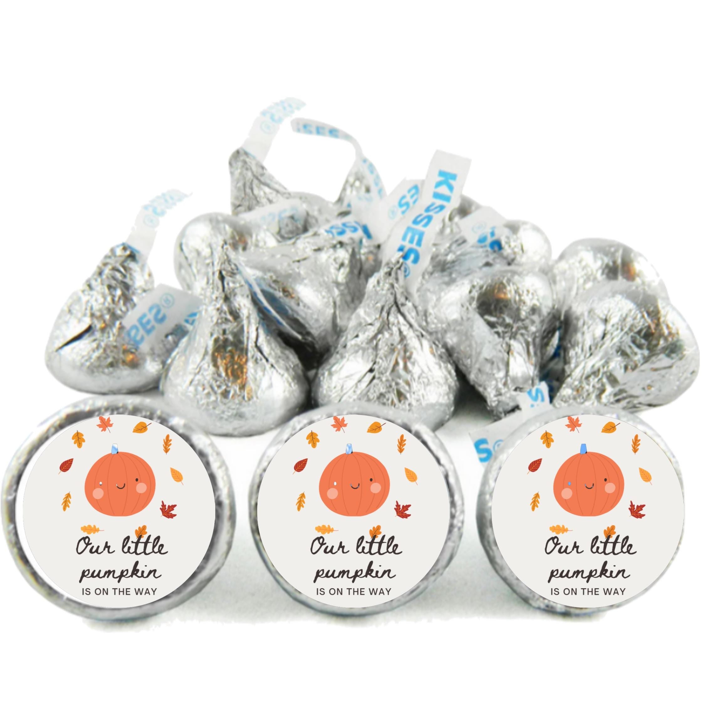 Our Little Pumpkin Candy Stickers | Baby Shower Pumpkin Labels | 100| Glossy|Candy Table Accents