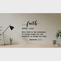 Faith Definition Wall Art with Hebrews 11:1 Bible Verse Quote, Inspirational Typography Print