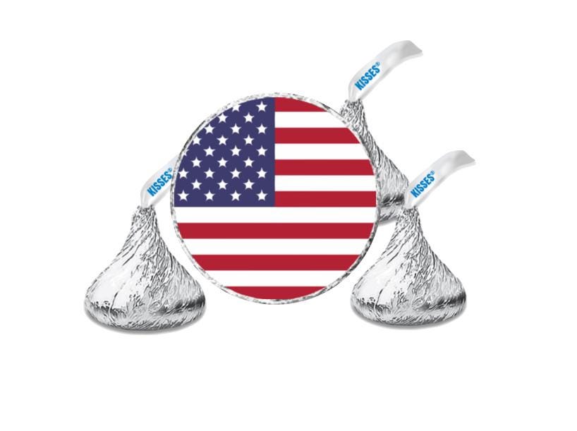 Independence Day, American Flag Chocolate Candy Stickerlabels, Patriotic Design