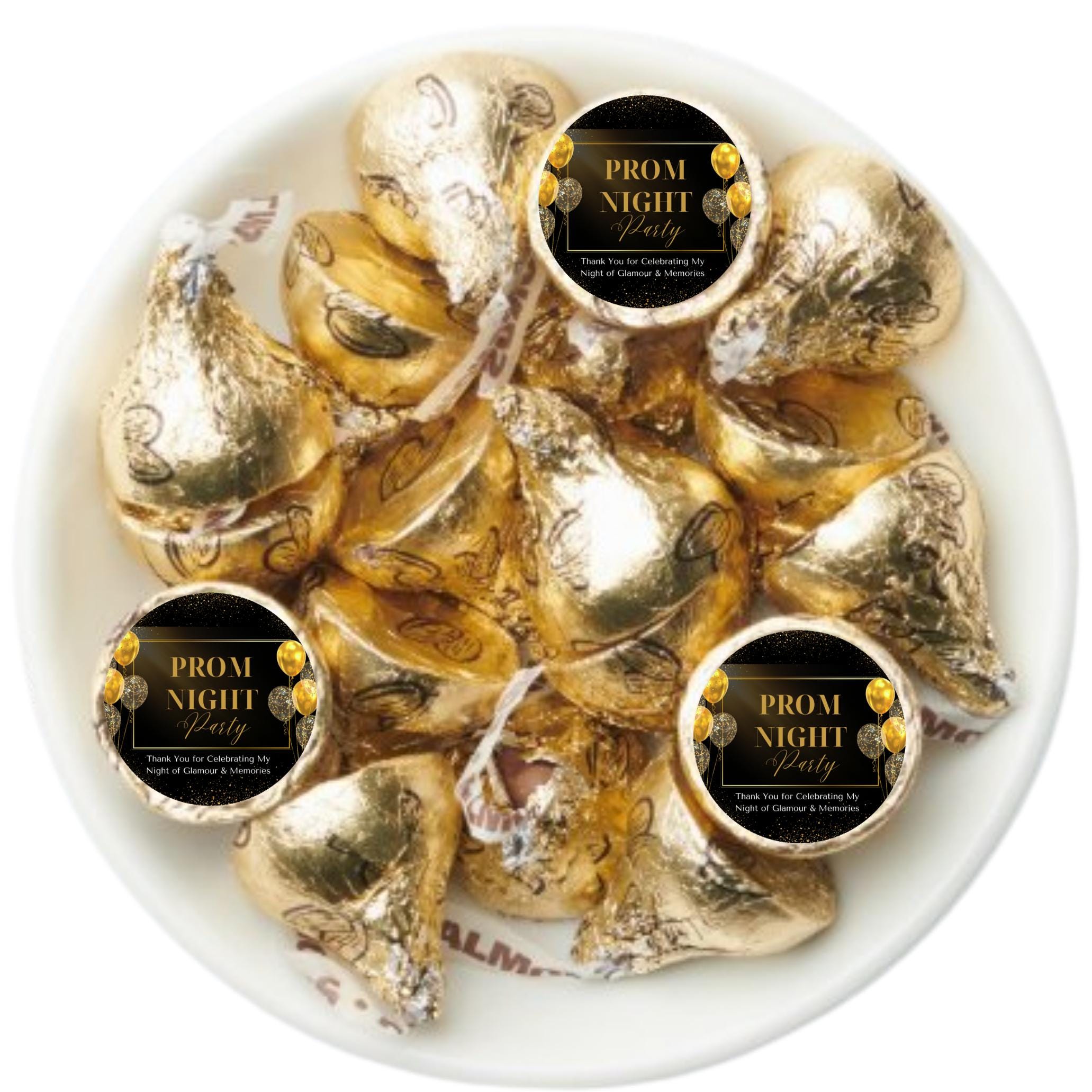 Prom Night Chocolate Stickers | 100 Peel & Stick Candy Labels | Glossy Durable Party Stickers | Self-Adhesive Candy Wraps