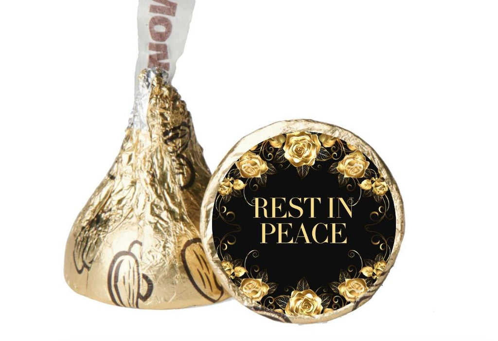 Rest in Peace|Chocolate Candy Stickers| Funeral Repast Party Favor