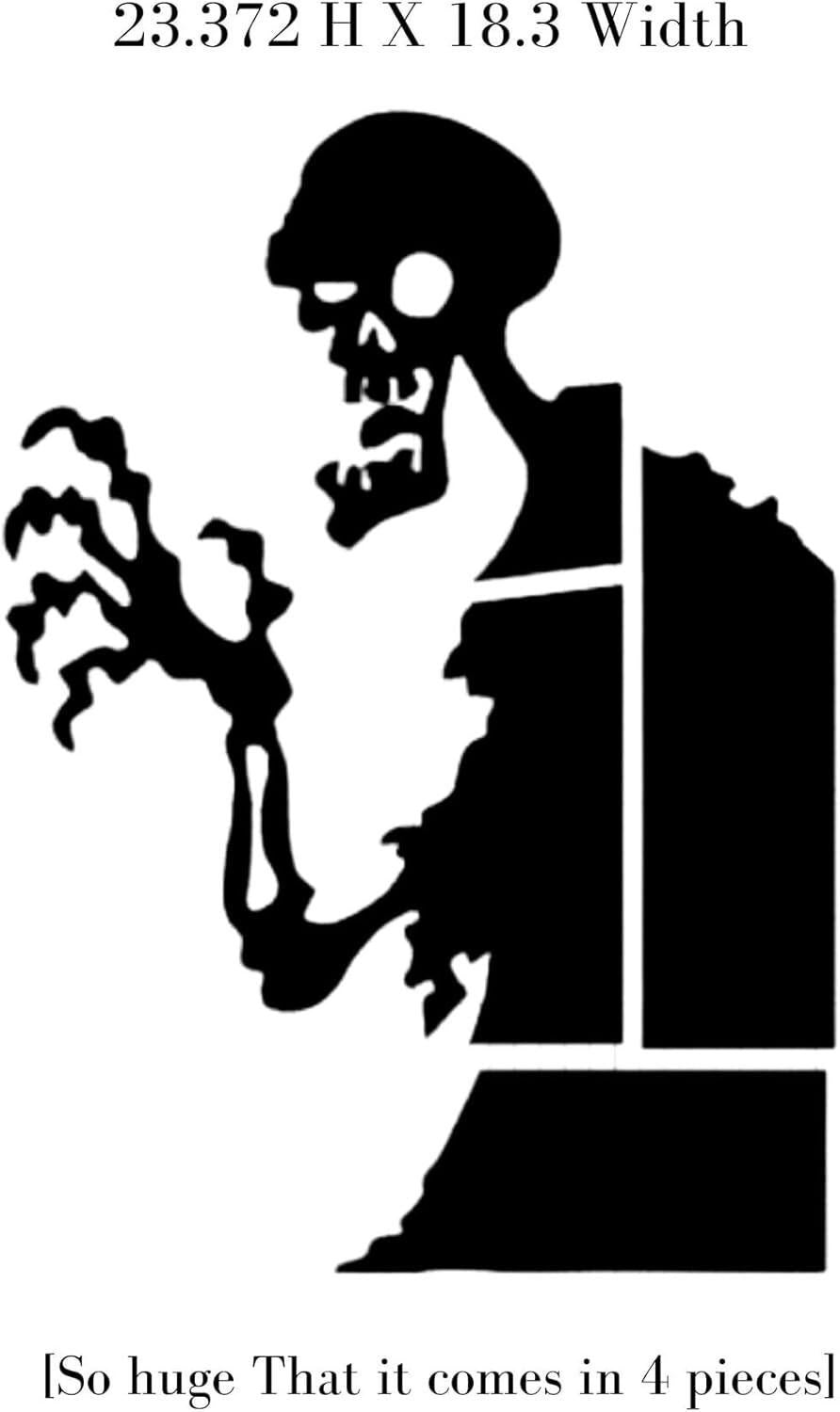 Halloween Window Static Cling Silhouette Decorations, Spooky Characters Design