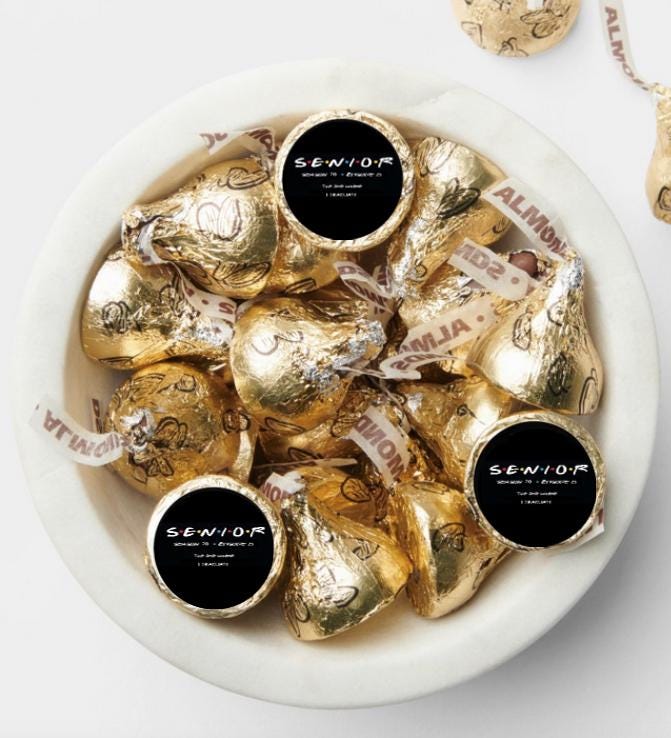 Custom Graduation Chocolate Candy Stickers | Senior Class Theme | 0.75" Glossy Vinyl | Set of 100 High-Quality Labels