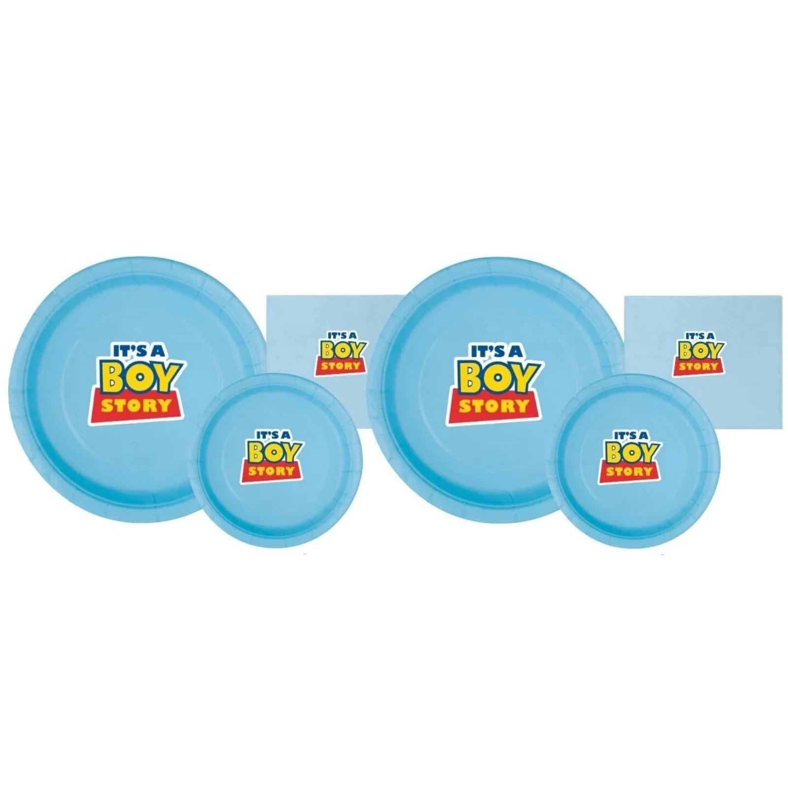 It's a Boy Story Party Plates & Napkins | Baby Shower Tableware Set