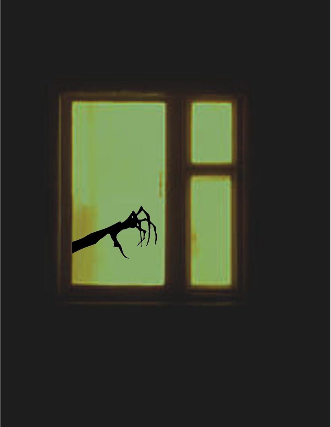 Halloween Spider Claw Window Cling Decal, 18x11 inches, Reusable Indoor Silhouette, Black