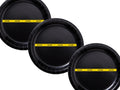 Caution Construction Theme Party Paper Plates Set | Black Tableware | 40 Piece Kit