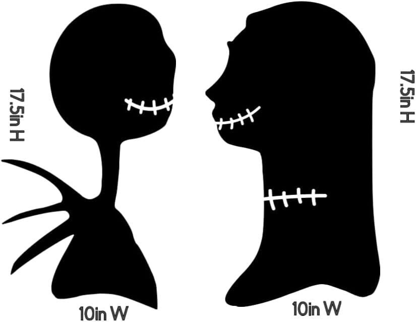Halloween Window Cling Silhouette Decorations, 17.5in H x 10in W, Spooky Couple